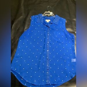 Liz Claiborne Sheen Tank - Blue with diamonds - Size XL